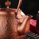 Hammered Copper Tea Kettle | Premium 1.6 Quart Copper Cookware Stovetop Safe Copper Teapot, Coating-Free Non-Toxic Design, Traditional Handmade Craftsmanship | Durable Rust-Resistant Tea Kettle