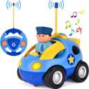 Liberty Imports My First Cartoon RC Remote Control Cars for Toddlers Ages 1-3, Radio Control Toy for Baby, Kids 18 Months+ (Police Car)
