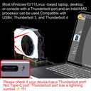 PCIE 3.0 x16 22Gbps eGPU DOCK, Thunderbolt 4 cable, compatible with external GPU NVIDIA AMD Graphics Card for Windows Laptop Console featuring Thunderbolt 3/4 USB 4, Powered by PD/8PinCPU/Molex/DC5521
