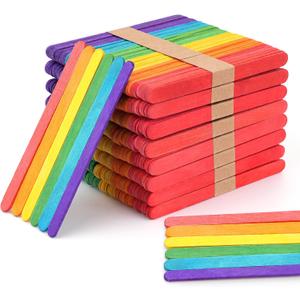 1200 Pcs Colored Popsicle Sticks, 4.5 Inch Colored Wooden Craft Sticks for DIY Craft Creative and Classroom Art Supplies, Ice Cream Sticks, Multi-Color Rainbow Craft Sticks for Home Art Projects