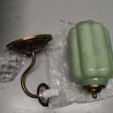Green Glass Sconce Vintage Vanity Sconces Brass, Bulb Included, 5.5in
