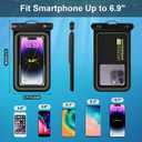 2 x Waterproof Phone Pouch 7.2'', IPX8 Floating Underwater Cellphone Dry Bag Case Holder for iPhone 15 14 13 12 11 Pro Max XS Plus X Samsung, Phone Protector for Vacation Beach Swimming Surfing Skiing