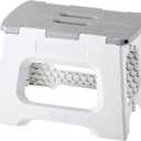 Vigar Compact Step Stool Foldable, 9-inch Step Stools for Adults up to 330 Pound, Lightweight Stool, Non-Slip Folding Step Stool, Gray