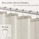 90 Inch Shower Curtain Linen Neutral Earth Tone Extra Long Shower Curtain for Bathroom Bath Drapes Boho Vintage Country Style Rustic Cloth Drapes Bathroom Decor, Greyish Beige Tan, 72x90