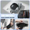 Carrying Case for Nintendo Switch 2, Hard Shell Portable Travel Slim Bag,Accessories Bundle Kit for Nintendo Switch 2 Accessories TPU Case for Switch 2,12 Card Slots,4X Joystick cap,Screen Protector