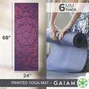 Gaiam Yoga Mat - Premium 6mm Print Extra Thick Non Slip Exercise & Fitness Mat for All Types of Yoga, Pilates & Floor Workouts (68"L x 24"W x 6mm Thick)