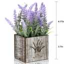 Fake Plants Artificial Eucalyptus Potted Plant with LED Lights 3Pcs Fake Plants in Pot for Home Decor Faux Lavender Plants and Flower Indoor in Wooden Box Pots