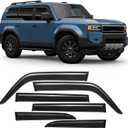 Rain Guards Compatible with 2024-2025 Toyota Land Cruiser LC250 GDJ250 TRJ250, Tape-On Extra Durable Side Sun Rain Guard 2024 2025 Land Cruiser Visor Deflectors Black - 6 PCS