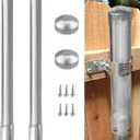2 Pack 2-3/8" OD Metal Post Extender, 36" Fence Post Extension Height, Hot-dip Galvanized Steel, Includes Screws and Caps