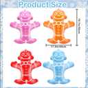 4 Pcs Candyland Theme Decoration 19.7 Inch Inflatable Colorful Gingerbread Man Prop Balloons Christmas Party Supplies Holiday Birthday Gift for Candyland Party Decor
