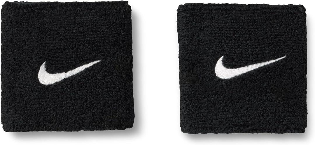 Nike Unisex Adult Swoosh Classic Wristband 2 Pack (One Size, Black/white)