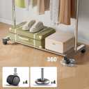 Clothing Rack for Hanging Clothes, Stainless Steels Rolling Clothes Rack, Coat Rack, Garment Rack, Portable Closet Rack, Free Standing Clothes Rack with Wheels, Adjustable Length (XL)