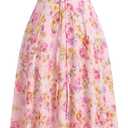 Women's Spaghetti Strap Dress Floral Corset Gown Inspired Dresses Midi Vintage Flowy A Line Skirt for Evening Cocktail Party and Holidays Casual Sundress XL