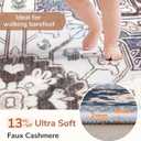 OPPODREAM Soft 6x9 Area Rugs, Washable Rug 6x9 with Non Slip Backing, Faux Cashmere Low-Pile 6 x 9 Carpet, Navy Blue & Gold
