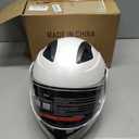 Adult Modular Motorcycle Helmets, DOT Approved Flip up Dual Visor Full Face Helmet for Men Women Moto ATV UTV Snowmobile ADV Four Wheeler Street Bike with Gloves & Mask (White, XL)