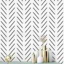 Erfoni Black and White Peel and Stick Wallpaper Modern Herringbone Contact Paper Bathroom 17.7inch x 236.2inch Geometric Removable Wallpaper Peel and Stick Backsplash Self Adhesive Contact Paper