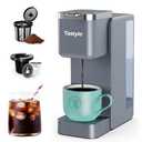 Tastyle Single Serve Coffee Maker, Iced and Hot Coffee Machine for K Cup & Grounds, Compact Design, 40oz Removable Water Reservoir, 6 to 24 Oz Brew Sizes, Fits 7.3" Travel Mug, Gray