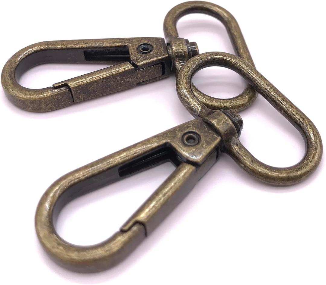 Swivel Lobster Clasps Push Gate Snap Hook Clasp 1" Swivel Hooks for Purse Making Lobster Clasp Swivel Snap Hooks Clips Pack of 15 (Antique Bronze)