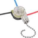 Ceiling Light Switch,ZE-110 3 Way 3-Wire Fan Light Switch Replacement Pull Chain Switch Compatible with Hunter Ceiling Fan, ZE-110nickel