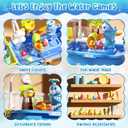 Upgraded Toddler Sand Water Table Toy with Electric Water Pump, Kids Sand Water with Faucet/Play Food Accessories/Fishing Toy, Kitchen Play Sink Toys for Girl Boy Age 3+