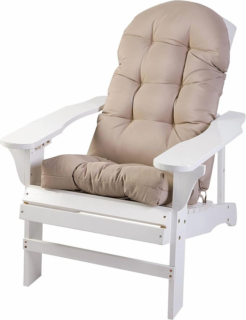 Enipate Weather Resistant Adirondack Chair Cushions High Back Indoor Outdoor Patio Tufted Lounge Cushion Seat Pads, Beige
