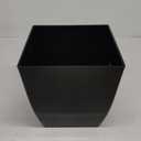 The HC Companies 10 Inch Aria Square Self Watering Planter - Plastic Plant Pot for Indoor Outdoor Plants Flowers Herbs, Matte Black