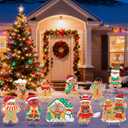 Hiznomgs10 Pcs Gingerbread Christmas Decorations Outdoor, Christmas Decorations Yard, Gingerbread Man Yard Signs with Stakes for Holiday Party Home Lawn Pathway Decorations Supplies