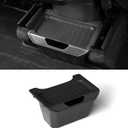 LUCKEASY Rear Center Console Organizer for Tesla Model Y 2021-2024 (Not fit Juniper 2025+) 2nd Row Under Floor Storage Box TPE Connected With ABS Lid Waterproof Model Y Rubbish Bin Anti-scratching