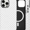 flewfun Magnetic for iPhone 13/14 Case Cute Polka Dot Phone Case, Shockproof Slim TPU and Hard PC Protective Phone Cover Compatible with MagSafe Designed for Women Girls, White