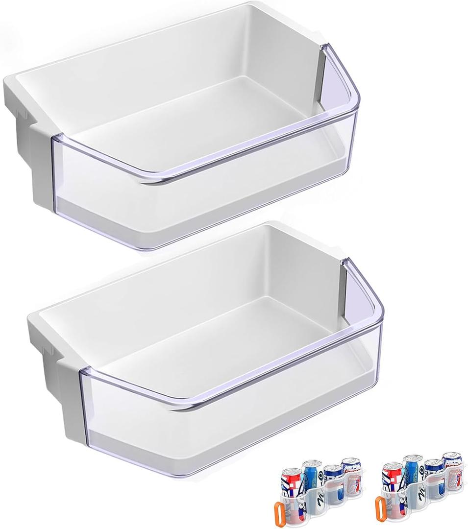 [2 PACK] UPGRADED WPW10493524 Refrigerator Door Shelf Bin Compatible With Whirlpool Replacement Door Shelf W10493524, AP6022277, WRF736SDAM14, WRF736SDAM00, WRF736SDAM13, 7WF736SDAM10 Door Bin