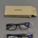 Gaoye 2-Pack of Reading Glasses - Blue-Light Filter, UV Protection - Readers with Rectangle Frames (Black+clear)