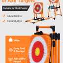 Axe Throwing Game for Backyard - 8 Throwing Axe & 8 Throwing Stars,24" Target,Yard & Outdoor Games for Adults and Family (Orange)