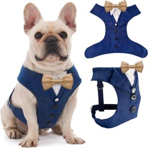 Dog Tuxedo for Wedding Outfit, Dog Suit and Tie Costumes for Birthday, Halloween, Cosplay, Christmas Party, Pet Formal Wear with Bowtie, Tux for Medium Dogs, Bulldog, Labrador, Husky (M (Chest 18.9-25.9 in))
