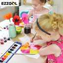 Ezzgol Watercolor Paint Sets Bulk Pack of 24, 8 Colors Washable Paint Sets for Kids, Quality Water Color Wooden Brushes, Perfect for Preschool Classroom
