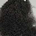 Alebery 27 Inch Drawstring Ponytail Extension for Black Women Deep Curly Ponytail Extension Synthetic Mixed with Human Hair Hairpieces Afro Kinky Curly Pony Tail for Daily Use (Black)