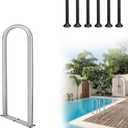 Aluminum Dock Boarding Handrail, 28" x 13" Swimming Pool Railing & Hot Tub Handrail, Boat & Dock Boat Safety Grab Bar, Handrails for Outdoor Steps with Base Plate for Indoor/Outdoor Pools/Spas Docks