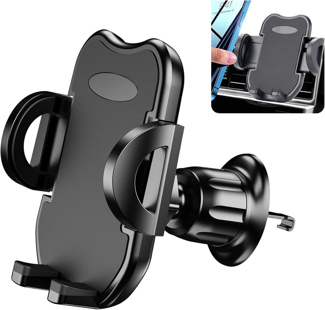 Air Vent Car Phone Mount: Stable No-Shake Holder for 3-7" Phones, One-Hand Operation, Anti-Drop Clip for iPhone & Android, Driving Safety Solution