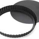Tart Pan Removable Bottom - 8.6 Inch Non-Stick Carbon Steel Pie Pan for Baking Tarts, Pies, Quiches, Brownies, Quiche Baking Dish with Fluted Edges, Fruit Tart Mold