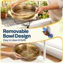 VIVOHOME Deck Mounted Bird Bath with Solar Fountain, Outdoor ABS Birdbath Bowl with Adjustable Metal Clamp, Solar Powered Pump for Railing, Fence, Balcony, 1.45 Gallons, Copper