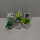 LUEUR Set of 6 Potted Artificial Flowers Arrangement, Fake Flowers with Vases Faux Flowers in Pot for Centerpiece Table Decorations Spring Decor for Home Office Desktop