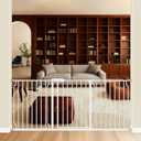 ALLAIBB Extra Wide Pressure Mounted Baby Gate Walk Through Child Kids Safety Toddler Tension White Long Large Pet Dog Gates with Extension for doorways Kitchen (66.93"-71.65"/170-182cm)