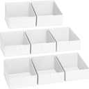 DIMJ Closet Storage Bins 8 Pack - Fabric Trapezoid Closet Organizer Bin, Foldable Storage Baskets for Shelves, Shelf Organizer, Clothing Storage Box for Toys, Books, Towel, Clothes (8 Bins 11.4"x11.4"x7.8", White)
