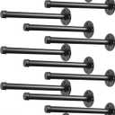 Industrial Pipe Shelving 8 Inch Floating Shelf Brackets DIY Shelving Brackets 12 Pack Pipe Decor Wall Rustic Clothing Rack