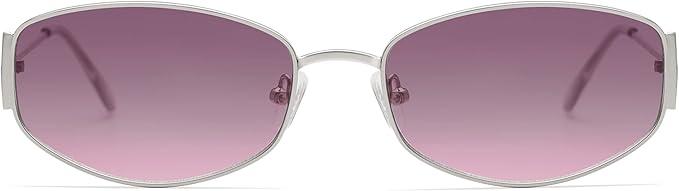 Retro Oval Sunglasses For Women Men Hexagonal Rectangle Metal Frame Sun Glasses AP3625