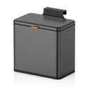 Mbillion Kitchen Compost Bin Hanging Trash Can with Lid 1.05 Gallon Stainless Steel Garbage Can for Kitchen Cabinet Door Mounted Trash Can Under Sink Door RV Bathroom, Brushed Black