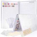 308 Colors Nail Swatches Book with 480 Nail Tips Nail Colors Book Professional Nail Display Chart Nail Gel Polish Practice Display Card Book for Nail Polish UV Gel, Nail Art Design (1 Fl Oz (Pack of 1), Silver)