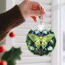 Luna Moth Ornament, Stained Glass Christmas Decorations, Christmas Ornaments for Tree, Holiday Ornament, Gifts for Moth Lovers, Holiday Party Gifts, Gift Ideas & Xmas Gift