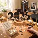 Graduation Guest Book Class of 2026 Black Graduation Cap Guest Book Alternative with Wood Grad Cap and Scroll Sign Keepsake for Congrats Grad Ceremony Party Favor Supplies