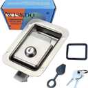 WJSKDQ Trailer Paddle Door Latch Handle Rv Truck Tool Box Lock Steel Key Stainless Steel Paddle Latch for Tool Box for RV Caravan Camp Motorhome Patrol Car 1Pc