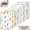 Whaline 60 Sheets Easter Pattern Paper Pastel Scrapbook Paper Double-Sided Collection Bunny Rabbit Egg Decorative Craft Paper For DIY Card Making Photo Album Junk Journal Decor, 5.5 x 8.3 Inch